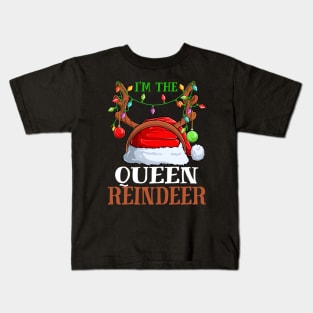 Im The Queen Reindeer Christmas Funny Pajamas Funny Christmas Gift Kids T-Shirt